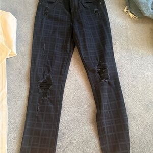 James Jeans Black Plaid Skinny Jeans